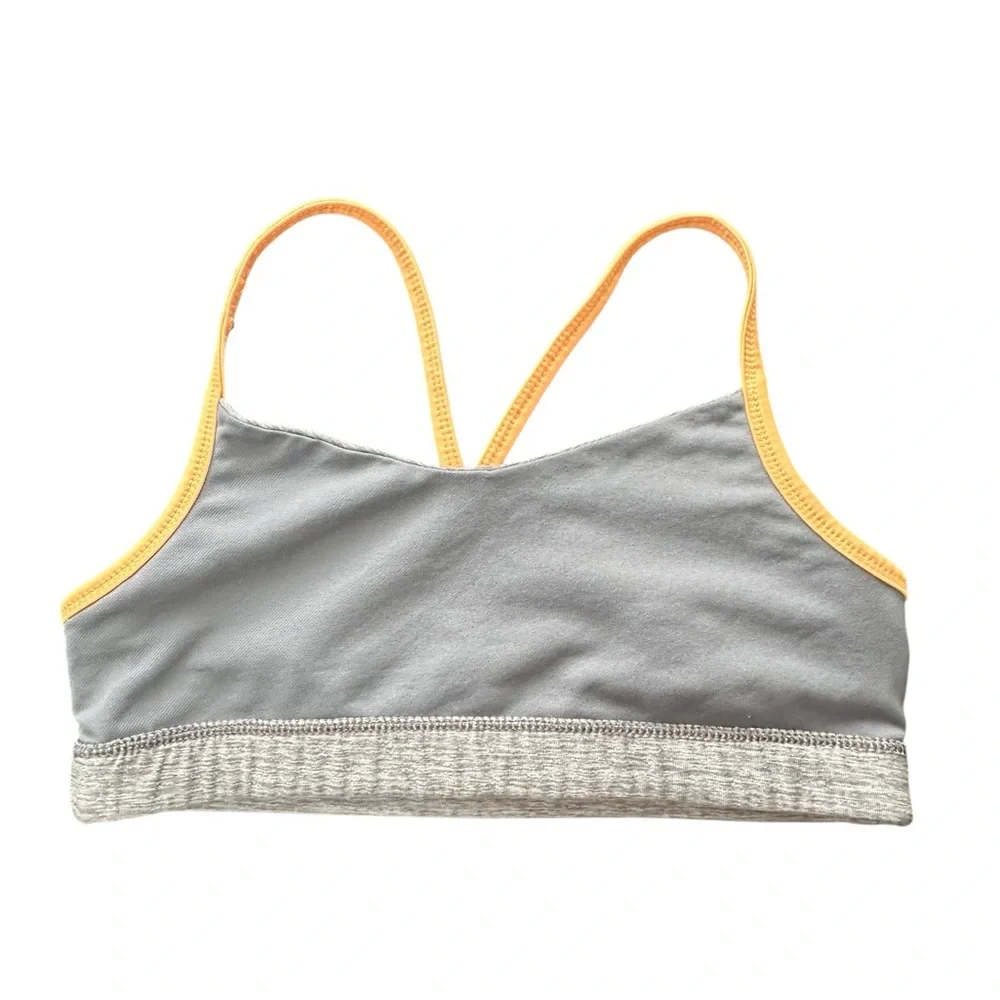 Old Navy Gray Sports Bralette with Yellow Trim (Girls Large (12)
